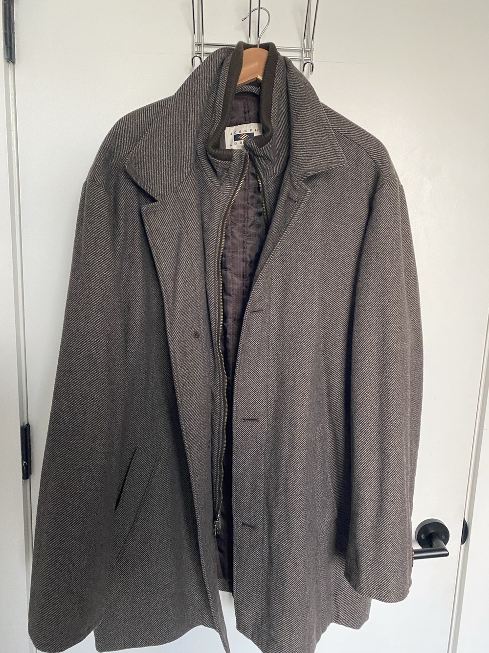 Vintage Joseph Abboud Brown Herringbone Coat 2XLT Men's